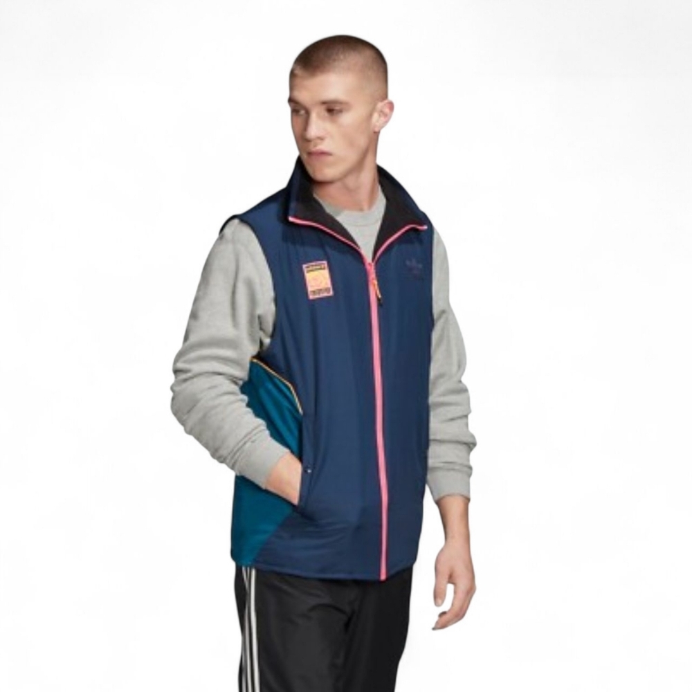 Adidas Originals Men's Reversible Vest Navy Blue Bright Pink sz MED